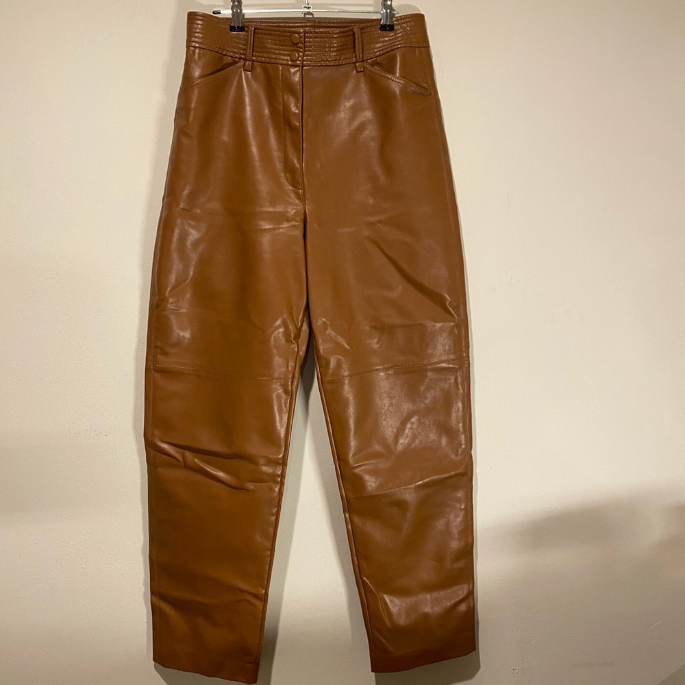 aritzia brown leather pants